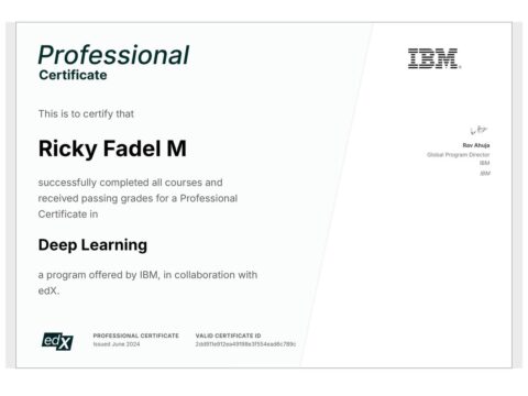 Ricky Fadel - Deep Learning Certified Professional by IBM